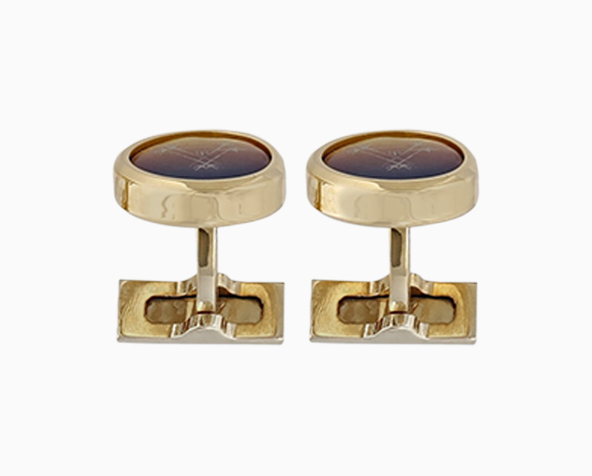 Round cufflink