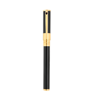 Fountain pen D Initial black and golden chrome finish - Luxury
