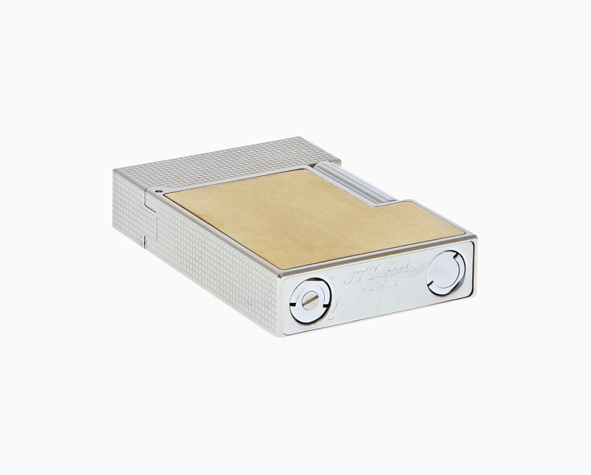 Ligne 2 small platinum and brushed gold lighter