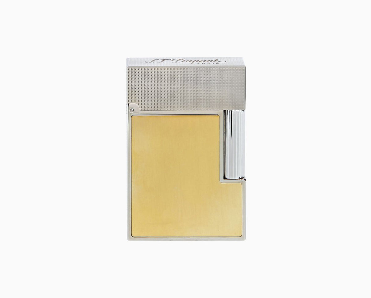 Ligne 2 small platinum and brushed gold lighter