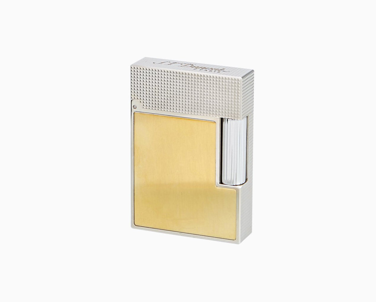 Ligne 2 small platinum and brushed gold lighter