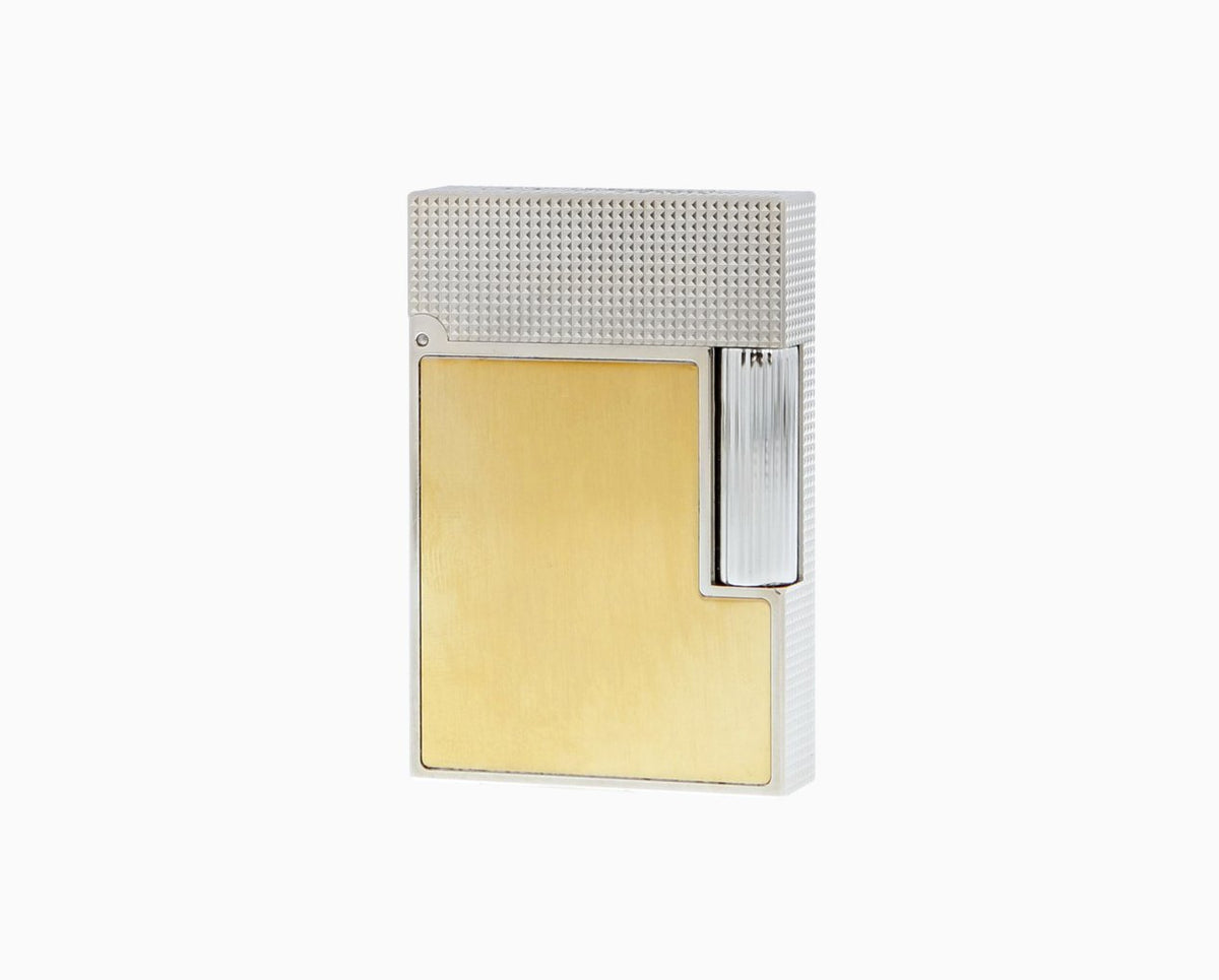 Ligne 2 small platinum and brushed gold lighter